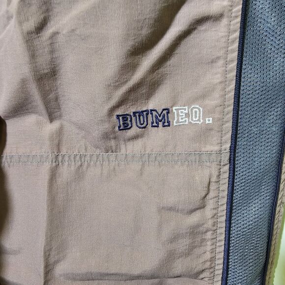Vintage BUM Equipment Baggy Windbreaker Pants Mens L Mauve Nylon Cargo Y2K - Picture 2 of 9
